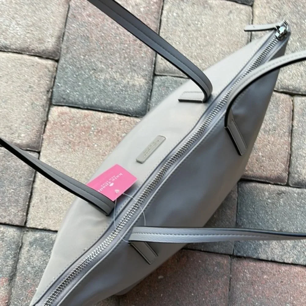 Kate Spade Hayden Nylon Top Zip Tote Nimbus Grey - Picture 16 of 16